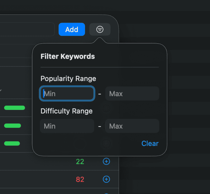 Keyword Filtering